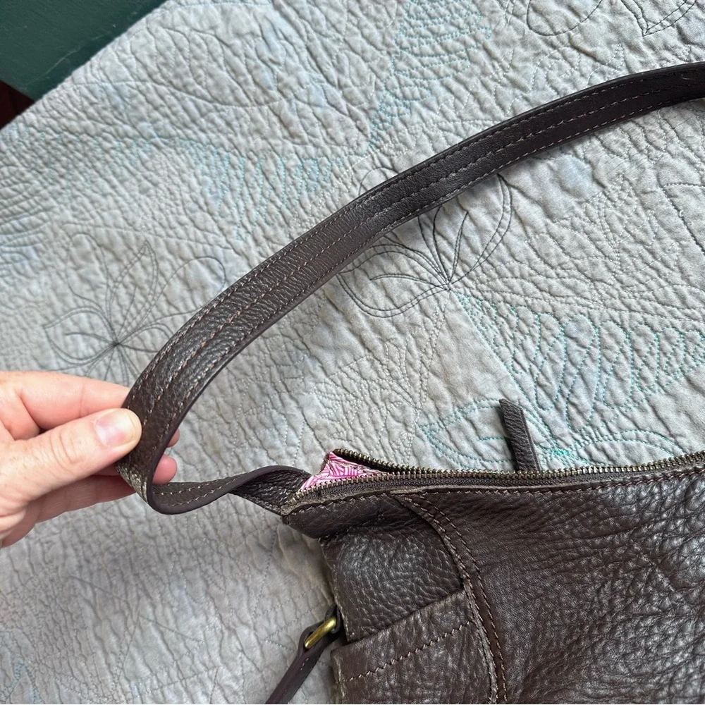 The Sak brown pebbled leather shoulder bag - Picture 3 of 10